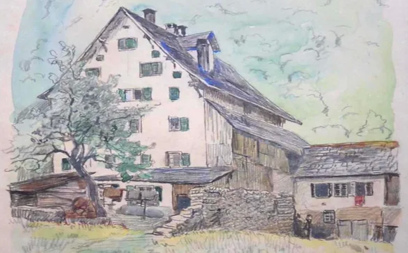 Painting of the Landvogthaus, 1915