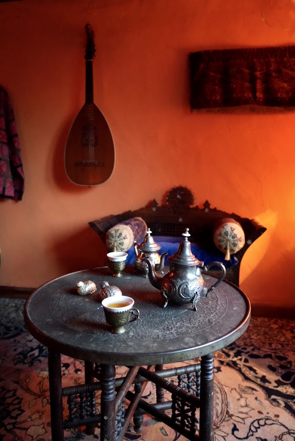 Herbal tea drinking in the oriental room